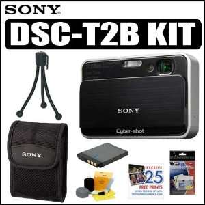  Sony Cybershot DSC T2 8MP Digital Camera Black + Accessory 