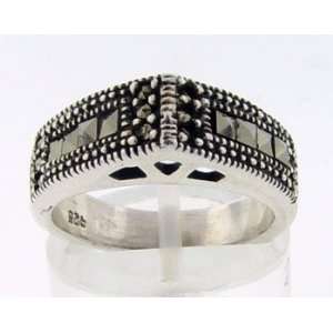  Swiss Marcasite Arched Style Sterling Silver Ring Jewelry