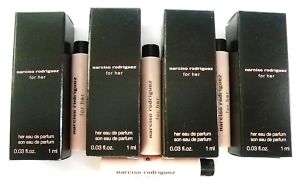 Narciso Rodriguez For Her EDP .03oz 1ml Sample x 4  