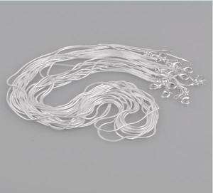 HOT 10PCS 1MM SMOOTH SNAKE SILVER CHAIN NECKLACE 18 Q  