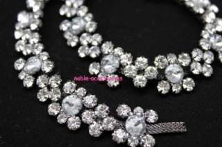   costume applique diamante rhinestone crystal silver chain trim 1y
