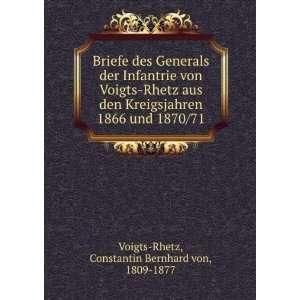   und 1870/71 Constantin Bernhard von, 1809 1877 Voigts Rhetz Books