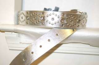 New 2 Assorted Ladies Girls Fashion Belts in Silver & Gold w/ Studs M 