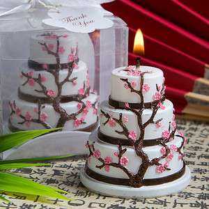 50 Cherry Blossom Design Wedding Cake Candle Wedding Favor Bulk Lot 