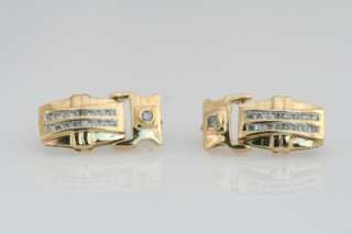 10K Yellow Gold 3/4 ct Diamond Earrings Custom Made Cluster