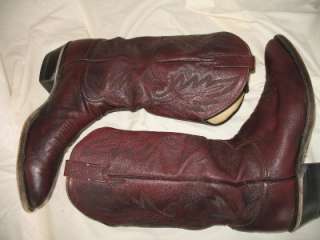   Cordovan Leather Cowboy Boots Size 10.5D Made in USA YEE HAH  