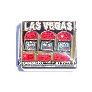 Las Vegas Red Slot Machine Italian Charm Bracelet Jewelry Link