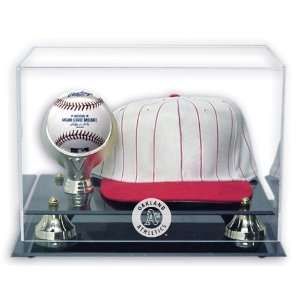  Acrylic Cap and Baseball Athletics Logo Display Case 