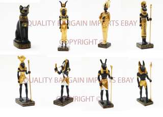 Anubis Osiris Sekhmet Seth Thoth Isis Horus Bastet Mini 3 Set Statue 