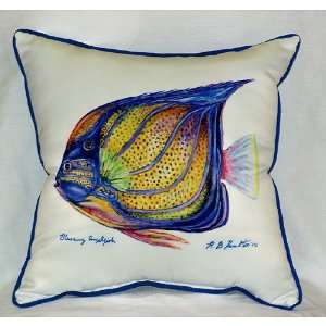  Betsy Drake Pillows HJ677 Blue Ring Angelfish Art Only 