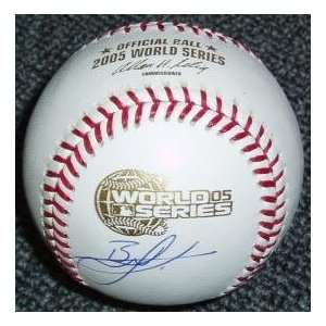 Autographed Bobby Jenks Ball   2005 World Series  Sports 