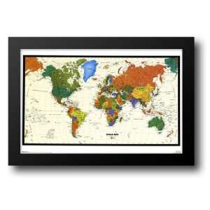 Political Map of the World, c.2009 (mollweide projection) 38x27 Framed 