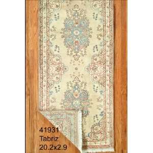    2x20 Hand Knotted Tabriz Persian Rug   29x202
