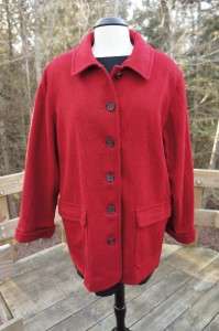 Used ALFRED DUNNER Womens 100% WOOL Coat Size 14 R RED Made in USA 