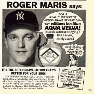   After Shave Lotion ad ~ Roger Maris ~ N.Y. Yankee ~ Baseball  