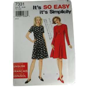  Simplicity 7331 Sewing Pattern Misses Dress Size A 10 20 