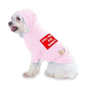 WILL WORK FOR DONUTS Hooded (Hoody) T Shirt with pocket for your Dog 