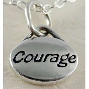  A Word of Inspiration Courage Charm in Sterling Silver 
