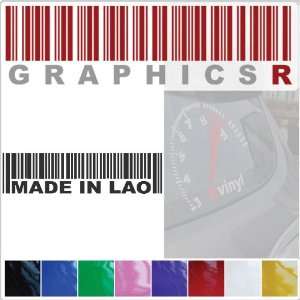  Sticker Decal Graphic   Barcode UPC Pride Made In Lao 