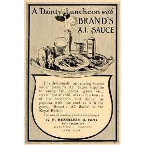 1907 Ad G.F. Heublein Brands A1 Sauce Luncheon Tray   Original Print 