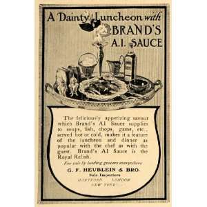 1907 Ad G F Heublein Brands A1 Sauce Luncheon Tray 