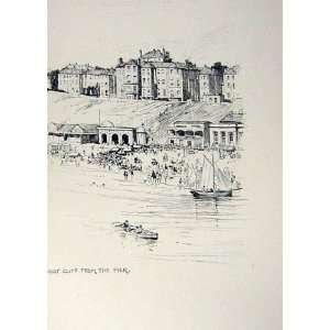  C1920 Bournemouth West Cliff Pier Woollard Sketch