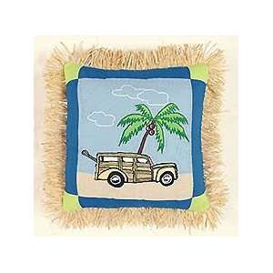  Surfers Bay Woody Car Throw Pillow  14x14