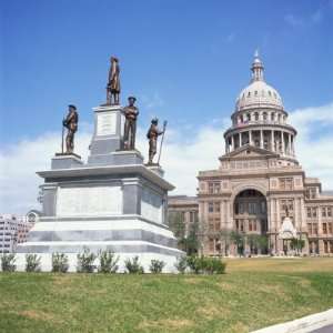 Alamo Monument and the State Capitol in Austin, Texas, United States 