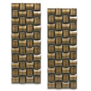  Abstract Wall Art Brown Wave Shaped 2 Pieces