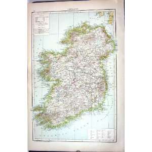  Antique Map C1893 Ireland Wexford Armagh Belfast Dublin 