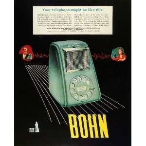  1945 Ad Bohn Aluminum Brass Futuristic Telephone Rotary 