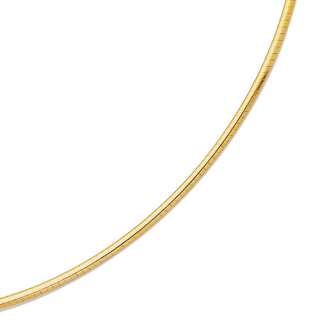 Omega Necklace 14K Yellow Gold 2mm 16 18 ITALY  