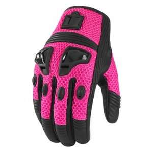  ICON WOMENS JUSTICE MESH GLOVES (LARGE) (PINK 