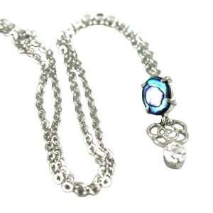 Wild Pearle Genuine Abalone Shell Charm Necklace With Dangling Silver 