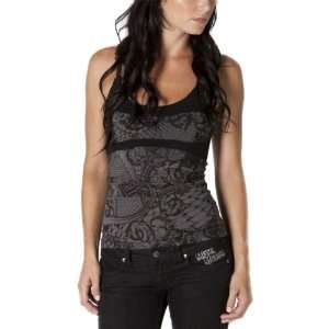 Metal Mulisha Nix Six Womens Tank Sportswear Shirt   Charcoal / Large