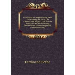   bersichtlich Zusammengestellt (German Edition) Ferdinand Bothe Books