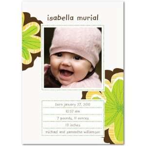 Girl Birth Announcements   Mod Blooms By Picturebook