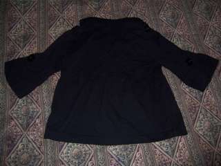 Luii Jacket Coat Blazer sz s small Black Cotton Spandex  