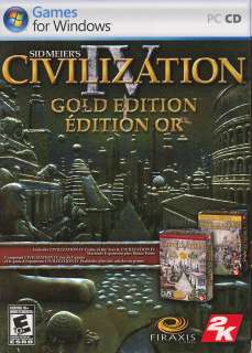 CIVILIZATION IV 4 GOLD EDITION (w/ Warlords Exp) NEW 710425217128 
