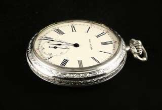   WALTHAM 19 JEWEL OPEN FACE POCKET WATCH WITH EXHIBITION BACK  