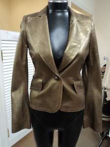 Great WYNN Las Vegas Gold Leather Jacket Sz 2 *NWT*  