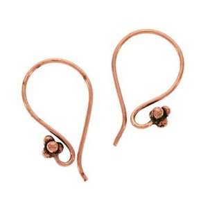  Bali Copper Wide Graceful 4 Ball Earring Hooks (20)