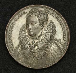 1602 (struck 1820), England, Queen Elizabeth I. Silvered Bronze Medal 