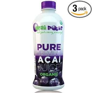 Acai Roots Pure Acai Juice, 32 Ounce Grocery & Gourmet Food