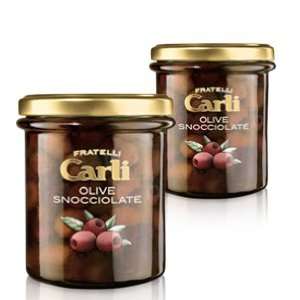 Carli Stoned Olives. Two 270 Gram (9.5 oz.) jars.  Grocery 