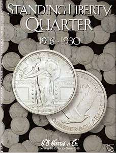 2687 H.E. Harris coin folder Standing Liberty Quarter  