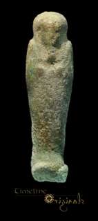 ANCIENT EGYPTIAN 26TH DYNASTY GLAZED FAIENCE SHABTI ushabti 022202 
