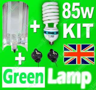 CFL Wing Reflector + 85w 6400k Lamp Hydroponics Light grow tent E27 