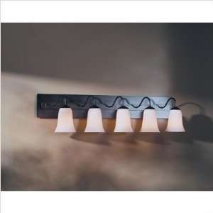  Five Light Wall Sconce Finish Natural lron, Shade Color Opal 