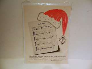 Vintage Wurlitzer Piano Organ Santa Hat Jingle Bells Music Magazine Ad 
